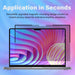 a Macbook with a privacy screen application