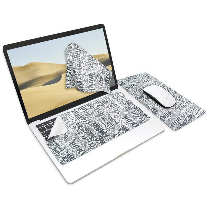 3-in-1 Portable, Washable Mouse Pad & Keyboard Cloth-Doodle Art